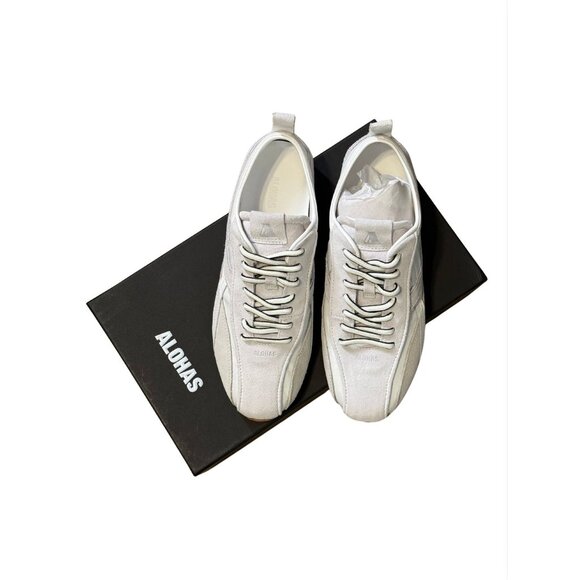 ALOHAS Tb. 304 Nylon All White Sneakers NEW $190 Sz 37 6.5 - Picture 2 of 7
